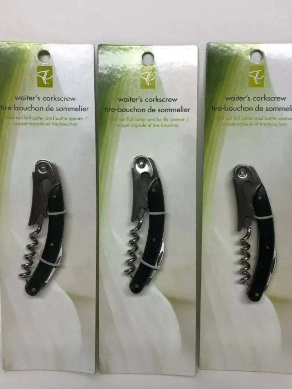 Wine Corkscrew Bottle Opener Lot PC President's Choice Fold Out Foil Cutter NEW